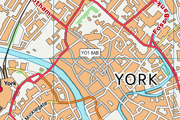 YO1 8AB map - OS VectorMap District (Ordnance Survey)