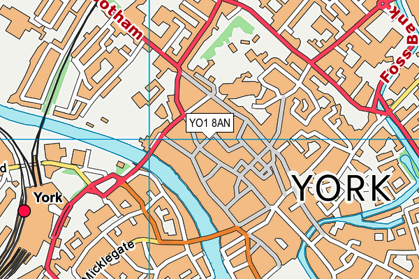 YO1 8AN map - OS VectorMap District (Ordnance Survey)