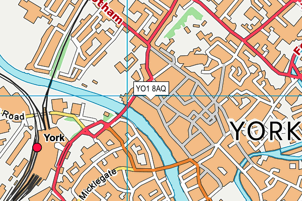 YO1 8AQ map - OS VectorMap District (Ordnance Survey)