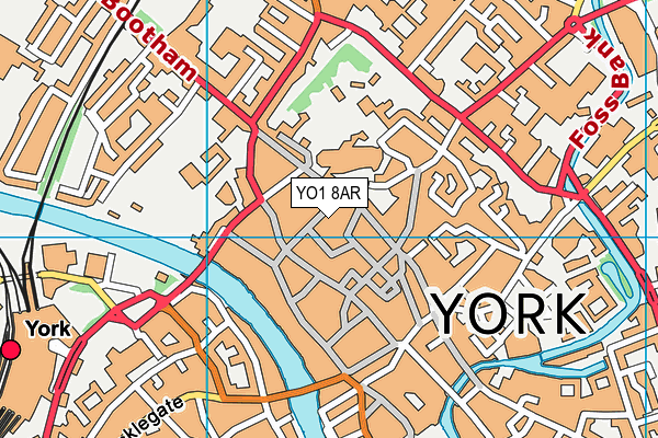 YO1 8AR map - OS VectorMap District (Ordnance Survey)