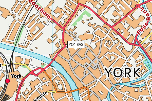 YO1 8AS map - OS VectorMap District (Ordnance Survey)