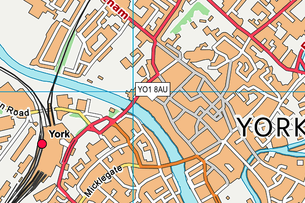 YO1 8AU map - OS VectorMap District (Ordnance Survey)