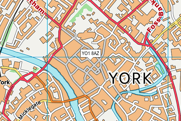 YO1 8AZ map - OS VectorMap District (Ordnance Survey)