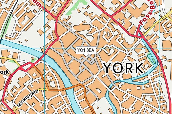 YO1 8BA map - OS VectorMap District (Ordnance Survey)