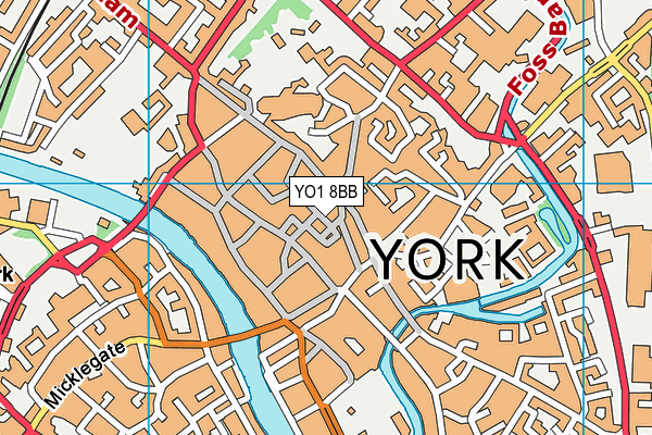 YO1 8BB map - OS VectorMap District (Ordnance Survey)