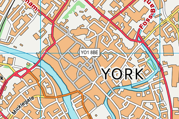 YO1 8BE map - OS VectorMap District (Ordnance Survey)