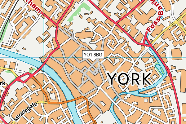 YO1 8BG map - OS VectorMap District (Ordnance Survey)