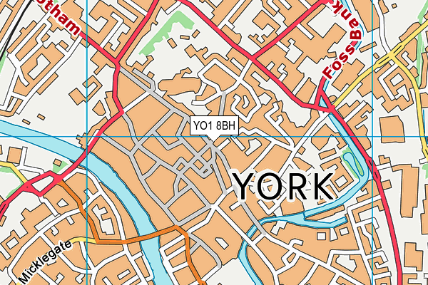 YO1 8BH map - OS VectorMap District (Ordnance Survey)