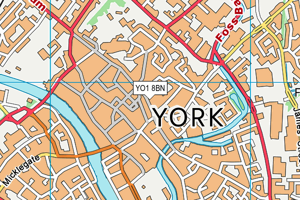 YO1 8BN map - OS VectorMap District (Ordnance Survey)