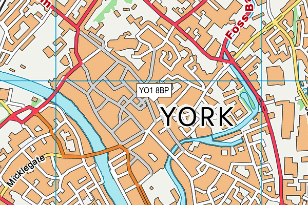 YO1 8BP map - OS VectorMap District (Ordnance Survey)