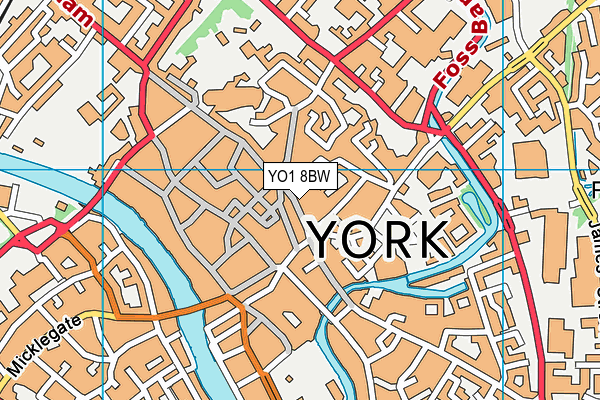 YO1 8BW map - OS VectorMap District (Ordnance Survey)