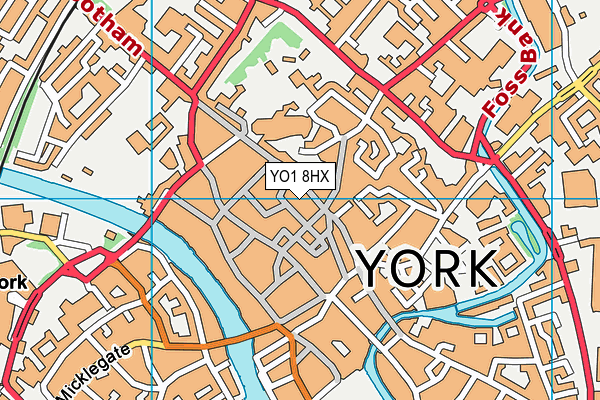 YO1 8HX map - OS VectorMap District (Ordnance Survey)