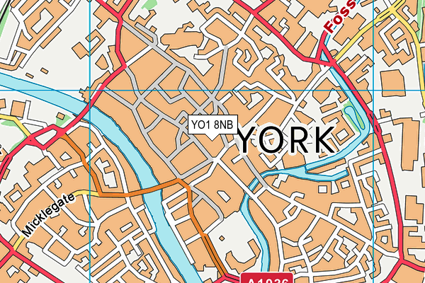 YO1 8NB map - OS VectorMap District (Ordnance Survey)