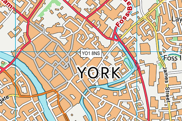 YO1 8NS map - OS VectorMap District (Ordnance Survey)