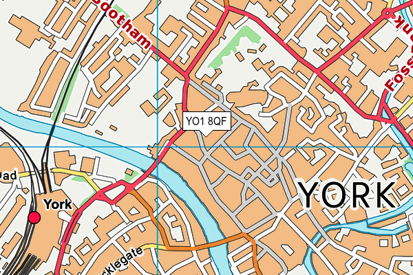 YO1 8QF map - OS VectorMap District (Ordnance Survey)