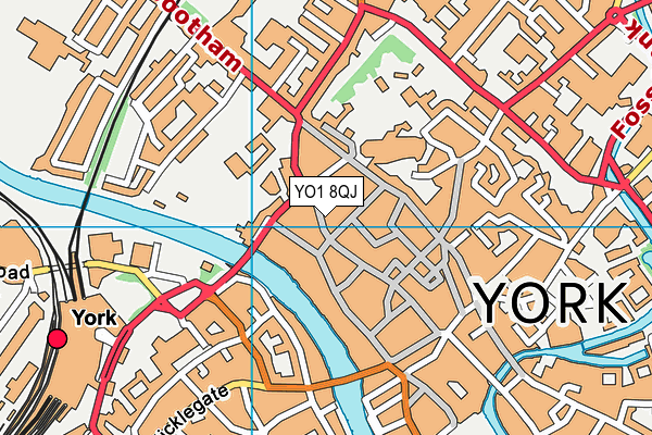 YO1 8QJ map - OS VectorMap District (Ordnance Survey)