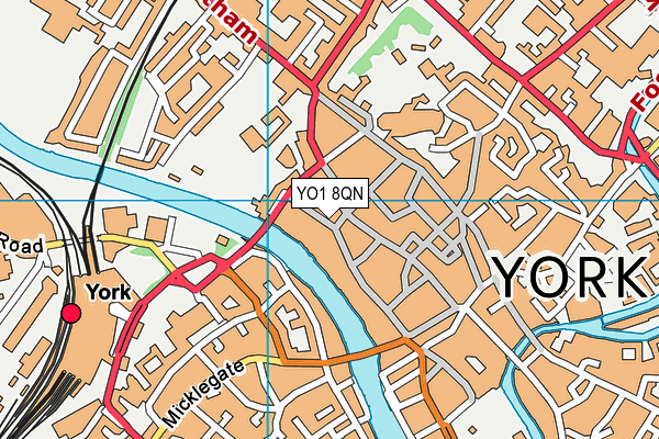 YO1 8QN map - OS VectorMap District (Ordnance Survey)