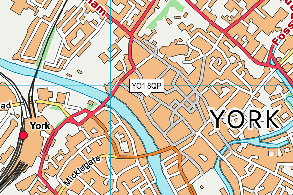 YO1 8QP map - OS VectorMap District (Ordnance Survey)