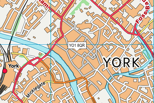 YO1 8QR map - OS VectorMap District (Ordnance Survey)