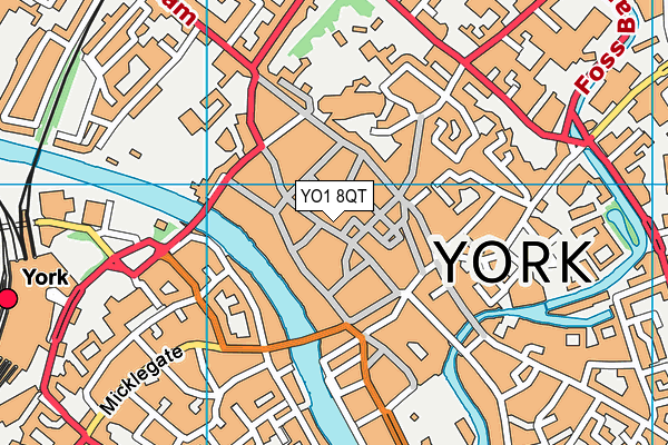 YO1 8QT map - OS VectorMap District (Ordnance Survey)