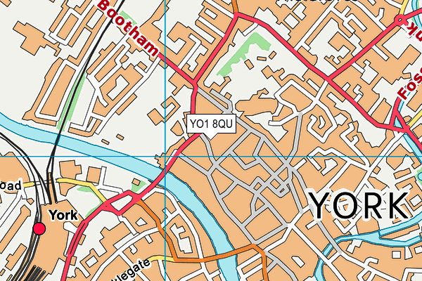 YO1 8QU map - OS VectorMap District (Ordnance Survey)