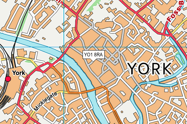 YO1 8RA map - OS VectorMap District (Ordnance Survey)