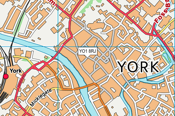 YO1 8RJ map - OS VectorMap District (Ordnance Survey)