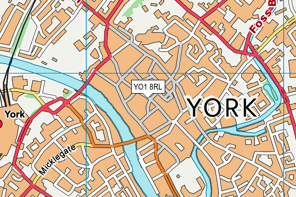 YO1 8RL map - OS VectorMap District (Ordnance Survey)