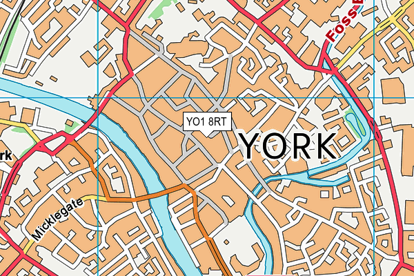 YO1 8RT map - OS VectorMap District (Ordnance Survey)