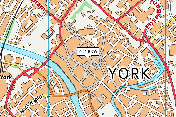 YO1 8RW map - OS VectorMap District (Ordnance Survey)
