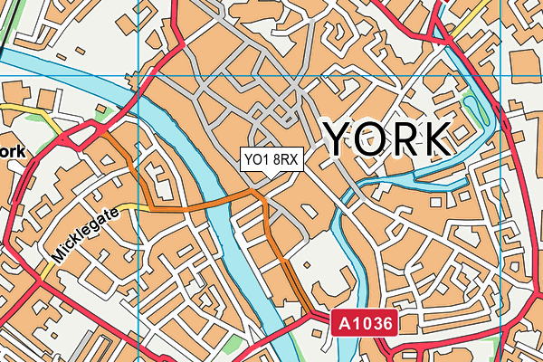 YO1 8RX map - OS VectorMap District (Ordnance Survey)