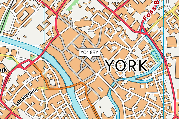 YO1 8RY map - OS VectorMap District (Ordnance Survey)
