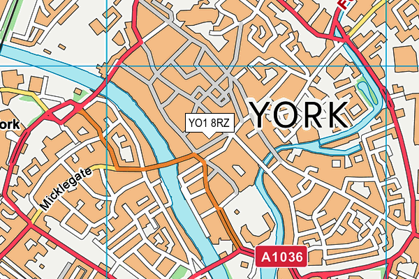 YO1 8RZ map - OS VectorMap District (Ordnance Survey)