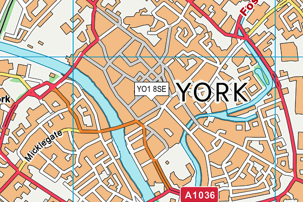 YO1 8SE map - OS VectorMap District (Ordnance Survey)