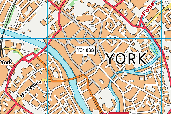 YO1 8SG map - OS VectorMap District (Ordnance Survey)