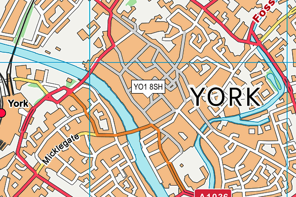 YO1 8SH map - OS VectorMap District (Ordnance Survey)