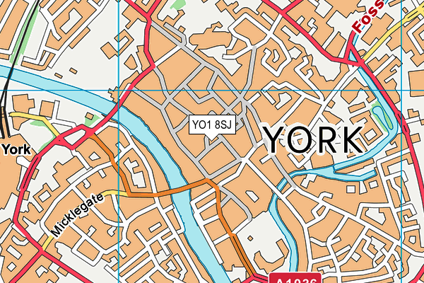YO1 8SJ map - OS VectorMap District (Ordnance Survey)