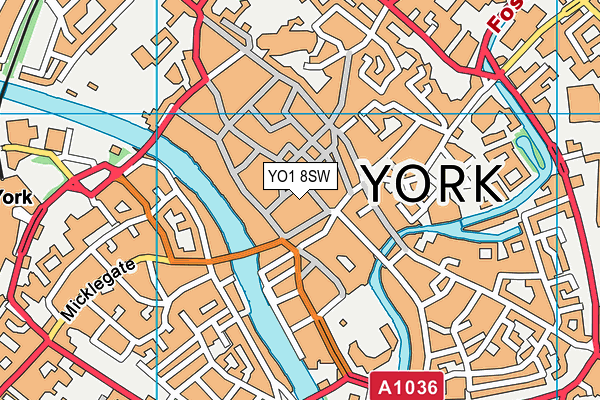 YO1 8SW map - OS VectorMap District (Ordnance Survey)