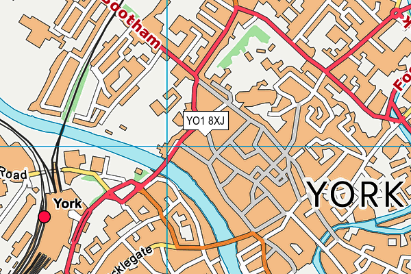 YO1 8XJ map - OS VectorMap District (Ordnance Survey)