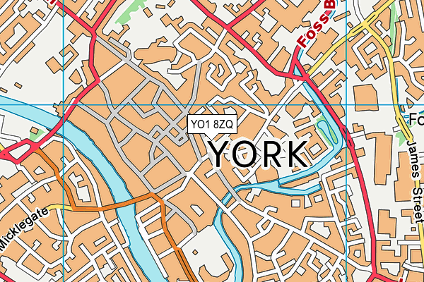YO1 8ZQ map - OS VectorMap District (Ordnance Survey)