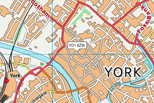 YO1 8ZW map - OS VectorMap District (Ordnance Survey)