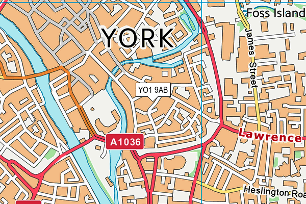 YO1 9AB map - OS VectorMap District (Ordnance Survey)