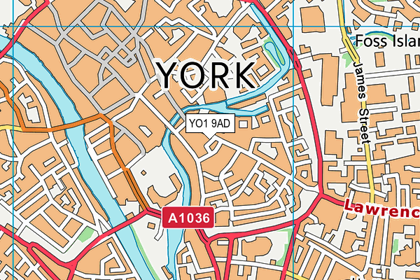 YO1 9AD map - OS VectorMap District (Ordnance Survey)