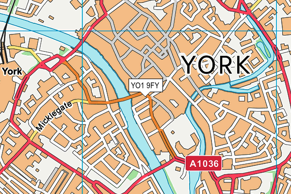 YO1 9FY map - OS VectorMap District (Ordnance Survey)