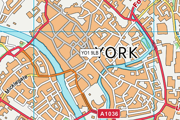 YO1 9LB map - OS VectorMap District (Ordnance Survey)