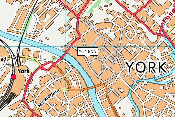 YO1 9NA map - OS VectorMap District (Ordnance Survey)