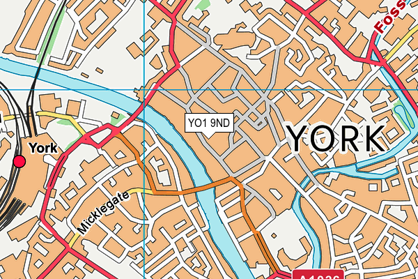 YO1 9ND map - OS VectorMap District (Ordnance Survey)