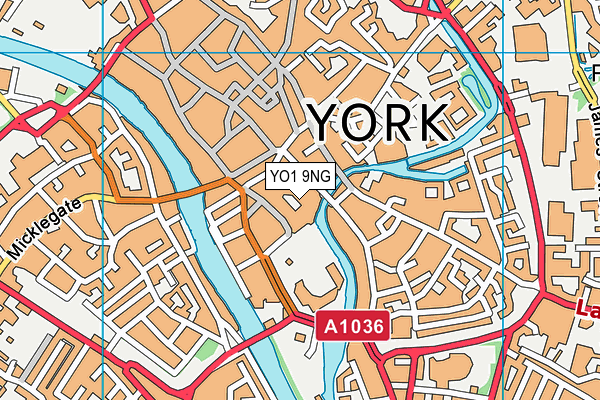 YO1 9NG map - OS VectorMap District (Ordnance Survey)