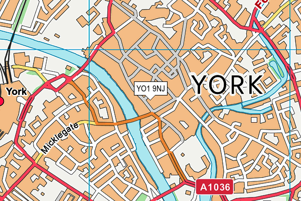 YO1 9NJ map - OS VectorMap District (Ordnance Survey)