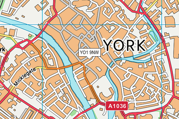 YO1 9NW map - OS VectorMap District (Ordnance Survey)